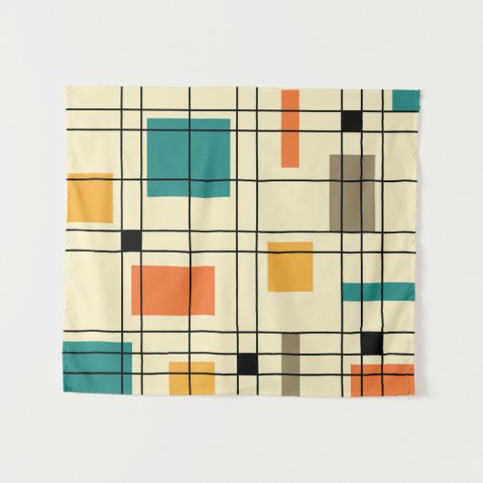 abstracte kunst van 1950 wandkleed (Voorkant (horizontaal))