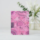 Abstracte kunst van aardbeien-sundae briefkaart (Staand voorkant)