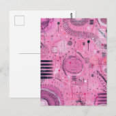 Abstracte kunst van aardbeien-sundae briefkaart (Voorkant / Achterkant)