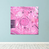 Abstracte kunst van aardbeien-sundae canvas afdruk (Insitu (Houten vloer))