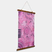 Abstracte kunst van aardbeien-sundae hangend wandkleed (Gebogen)