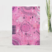 Abstracte kunst van aardbeien-sundae kaart (Voorkant)