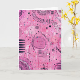 Abstracte kunst van aardbeien-sundae kaart