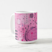 Abstracte kunst van aardbeien-sundae koffiemok (Voorkant links)