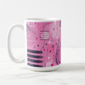 Abstracte kunst van aardbeien-sundae koffiemok (Links)