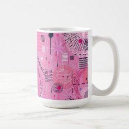 Abstracte kunst van aardbeien-sundae koffiemok