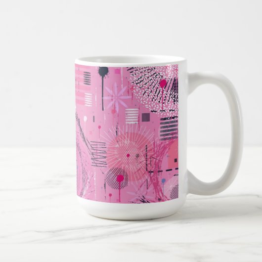 Abstracte kunst van aardbeien-sundae koffiemok (Rechts)