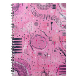 Abstracte kunst van aardbeien-sundae notitieboek