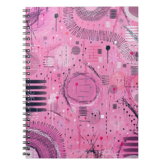 Abstracte kunst van aardbeien-sundae notitieboek (Voorkant)