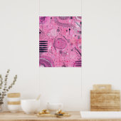 Abstracte kunst van aardbeien-sundae poster (Keuken)
