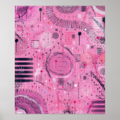 Abstracte kunst van aardbeien-sundae poster (Voorkant)