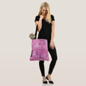 Abstracte kunst van aardbeien-sundae tote bag (Op model)
