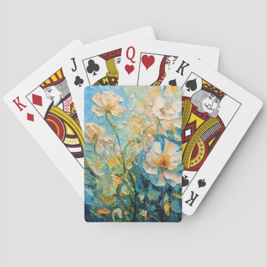 Abstracte kunst van bloeiende bloemen pokerkaarten (Achterkant)