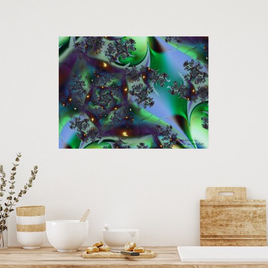 Abstracte kunst van Bright Waters Poster (Keuken)