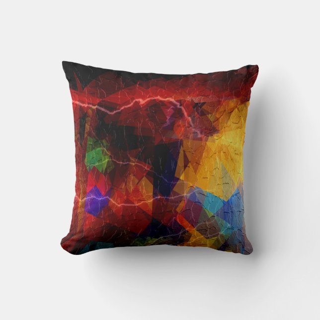 Abstracte kunst van Cubisme | Retro Geometric Patt Kussen (Voorkant)