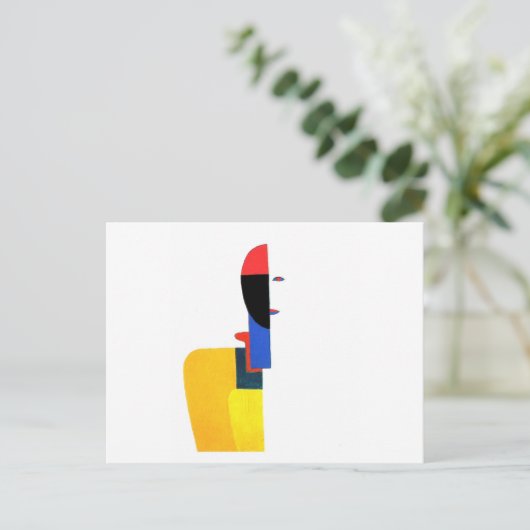 Abstracte kunst van damestorso briefkaart (Staand voorkant)