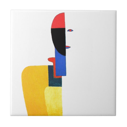 Abstracte kunst van damestorso tegeltje (Voorkant)