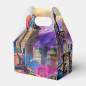 Abstracte Kunst van de Cincinnati Skyline Bedankdoosjes (Achterkant)