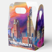 Abstracte Kunst van de Cincinnati Skyline Bedankdoosjes (Geopend)