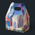 Abstracte Kunst van de Cleveland Skyline Bedankdoosjes<br><div class="desc">Geef uw evenement een moderne touch met deze favorietendoos met abstracte Cleveland skyline kunst. Perfect voor bruiloften,  feesten of zakelijke geschenken.</div>