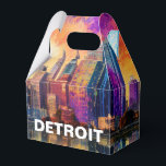 Abstracte Kunst van de Detroitse Skyline Bedankdoosjes<br><div class="desc">Voeg een moderne touch toe aan uw evenement met deze favorietendoos met abstracte Detroit skyline kunst. Perfect voor bruiloften,  feesten of zakelijke geschenken.</div>