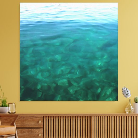 Abstracte kunst van de Groene en Munt Ocean Ombre Canvas Afdruk (Insitu (Woonkamer))