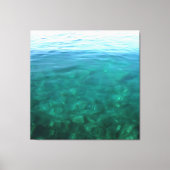 Abstracte kunst van de Groene en Munt Ocean Ombre Canvas Afdruk (Voorkant)