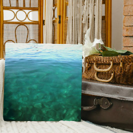 Abstracte kunst van de Groene en Munt Ocean Ombre Canvas Afdruk