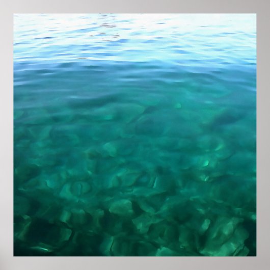 Abstracte kunst van de Groene en Munt Ocean Ombre Poster (Voorkant)