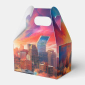 Abstracte Kunst van de Indianapolis Skyline Bedankdoosjes (Achterkant)