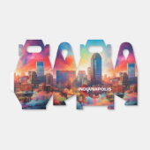 Abstracte Kunst van de Indianapolis Skyline Bedankdoosjes (Uitgevouwen)
