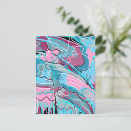 Abstracte kunst van de lenteswatt briefkaart
