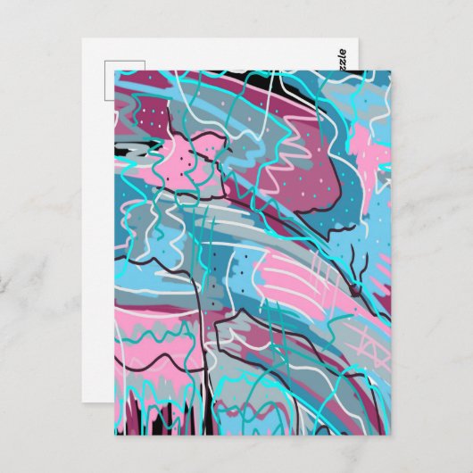 Abstracte kunst van de lenteswatt briefkaart (Voorkant / Achterkant)