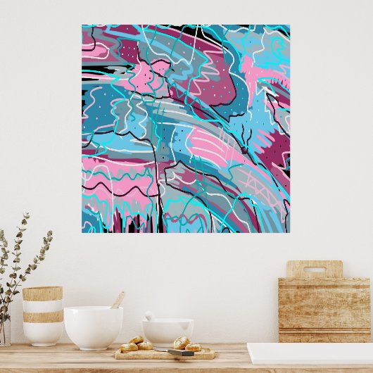 Abstracte kunst van de lenteswatt poster (Keuken)