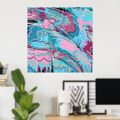 Abstracte kunst van de lenteswatt poster (Thuiskantoor)