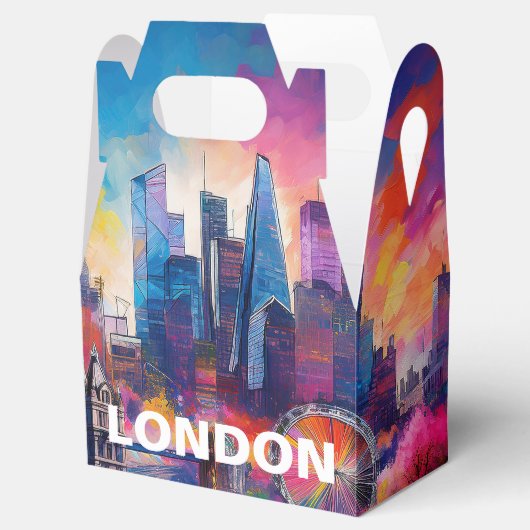 Abstracte Kunst van de Londense Skyline Bedankdoosjes (Geopend)