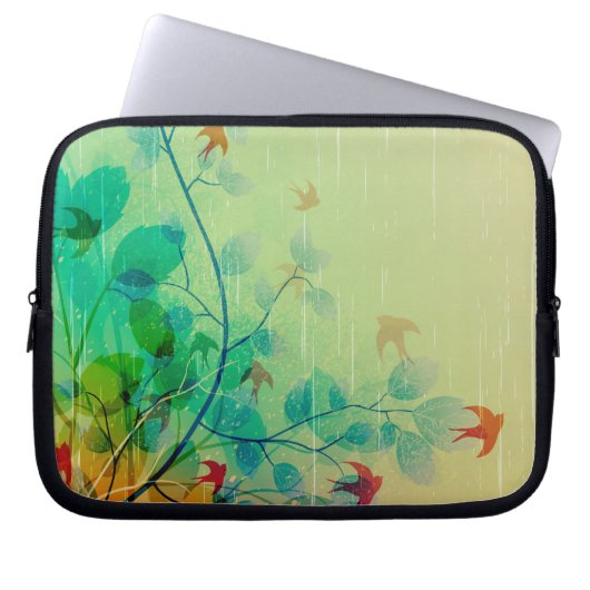 Abstracte kunst van de moderne lente laptop sleeve (Voorkant)