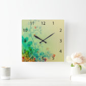 Abstracte kunst van de moderne lente vierkante klok (Huis)