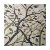 Abstracte kunst van de Olijftak Tegeltje (Voorkant)