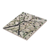 Abstracte kunst van de Olijftak Tegeltje (Zijkant)