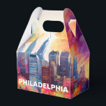 Abstracte Kunst van de Philadelphia Skyline Bedankdoosjes<br><div class="desc">Geef uw evenement een moderne touch met deze favorietendoos met abstracte Philadelphia skyline kunst. Perfect voor bruiloften,  feesten of zakelijke geschenken.</div>
