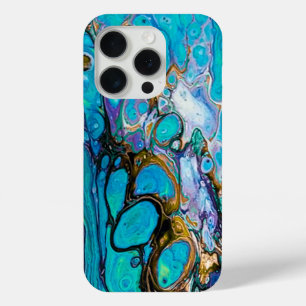 Abstracte kunst van de rivier de Turquoise, water  iPhone 15 Pro Case
