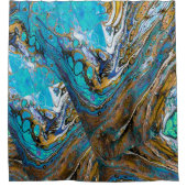 Abstracte kunst van de rivier de Turquoise, water  Douchegordijn (Voorkant)