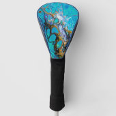Abstracte kunst van de rivier de Turquoise, water  Golfheadcover (Voorkant)