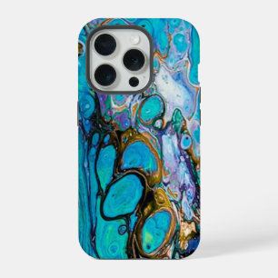 Abstracte kunst van de rivier de Turquoise, water  iPhone 15 Pro Case