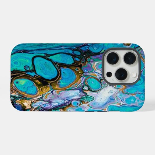 Abstracte kunst van de rivier de Turquoise, water  iPhone Hoesje (Achterkant horizontaal)