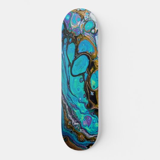 Abstracte kunst van de rivier de Turquoise, water  Persoonlijk Skateboard (Voorkant)