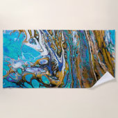 Abstracte kunst van de rivier de Turquoise, water Strandlaken (Voorkant)