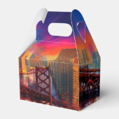 Abstracte Kunst van de San Francisco Skyline Bedankdoosjes (Achterkant)