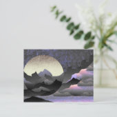 Abstracte kunst van de Whimsical Moon en Mountains Briefkaart (Staand voorkant)